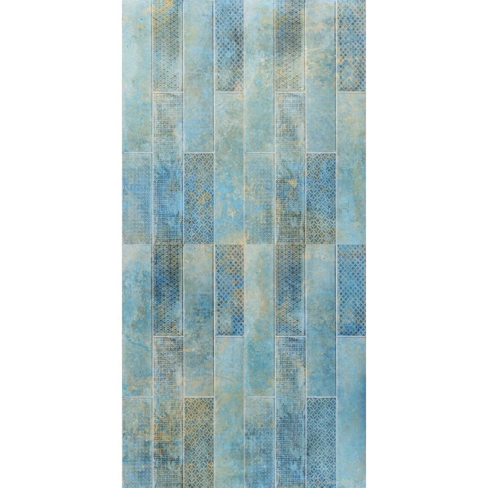 Papel de Parede Azulejo Madeira Aquamarine
