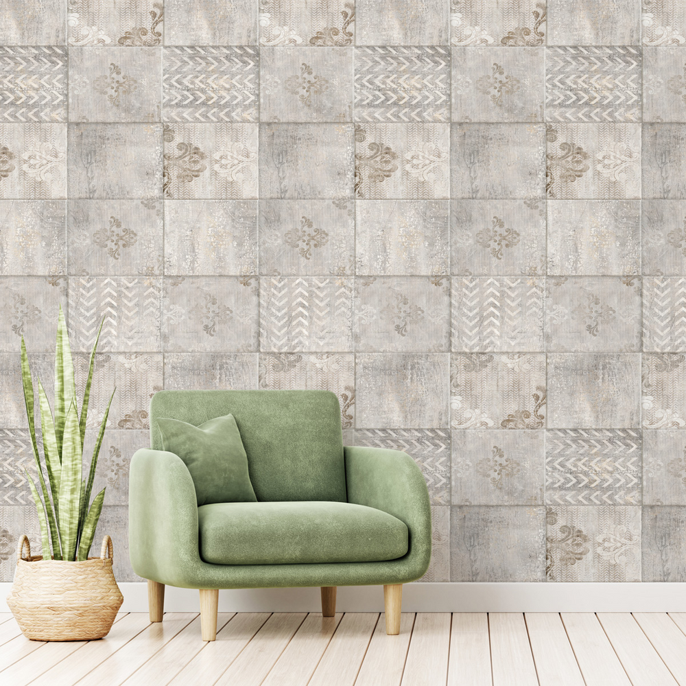Papel de Parede Azulejo Mosaico Vintage Contempôraneo