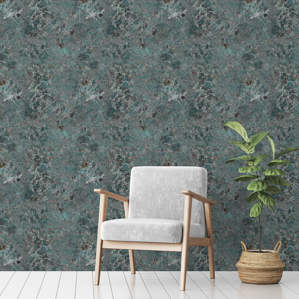 Papel de Parede Adesivo Efeito Textura Mármore Amazonita