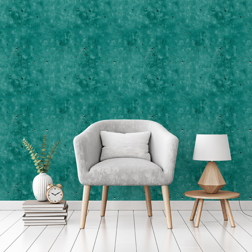 Papel de Parede Adesivo Imita Cimento Rústico Verde