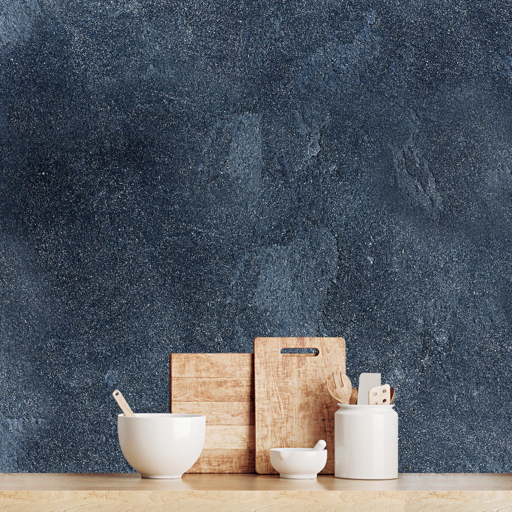 Papel de parede Cimento Queimado Azul