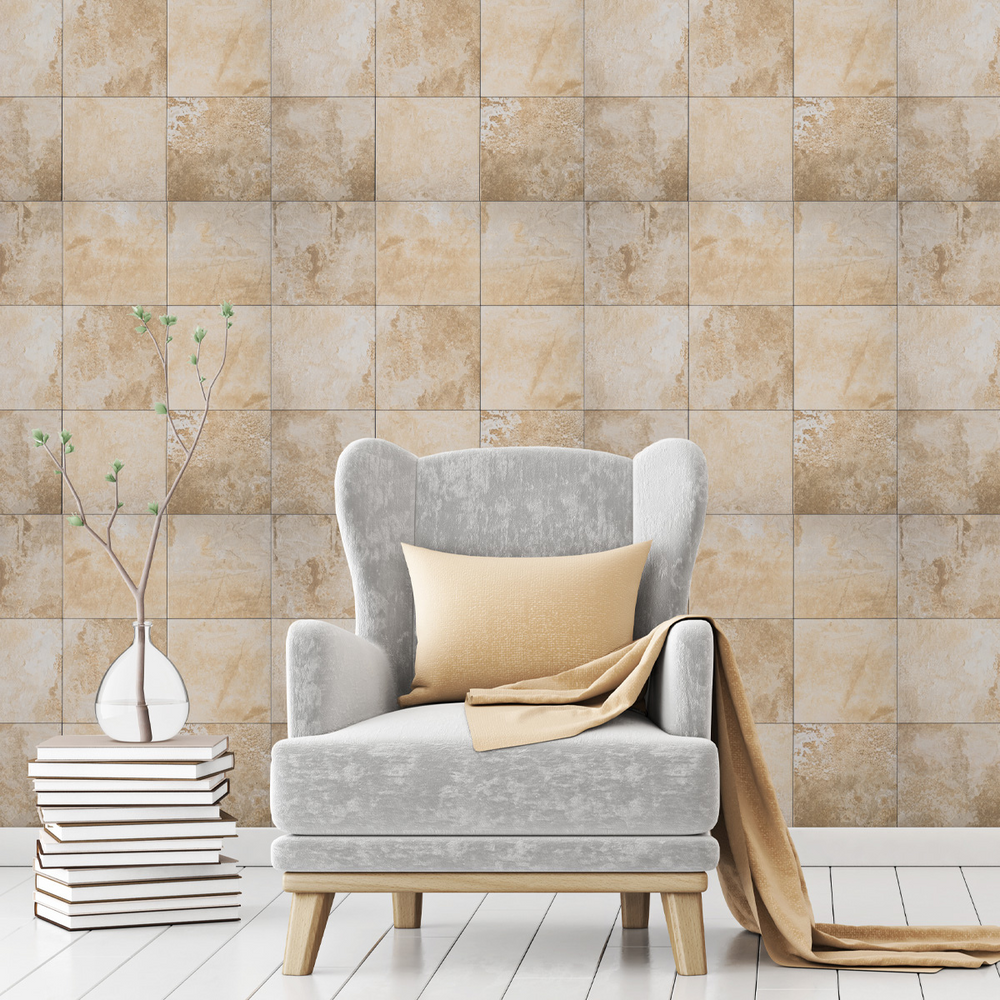 Papel de Parede Azulejo Laranja