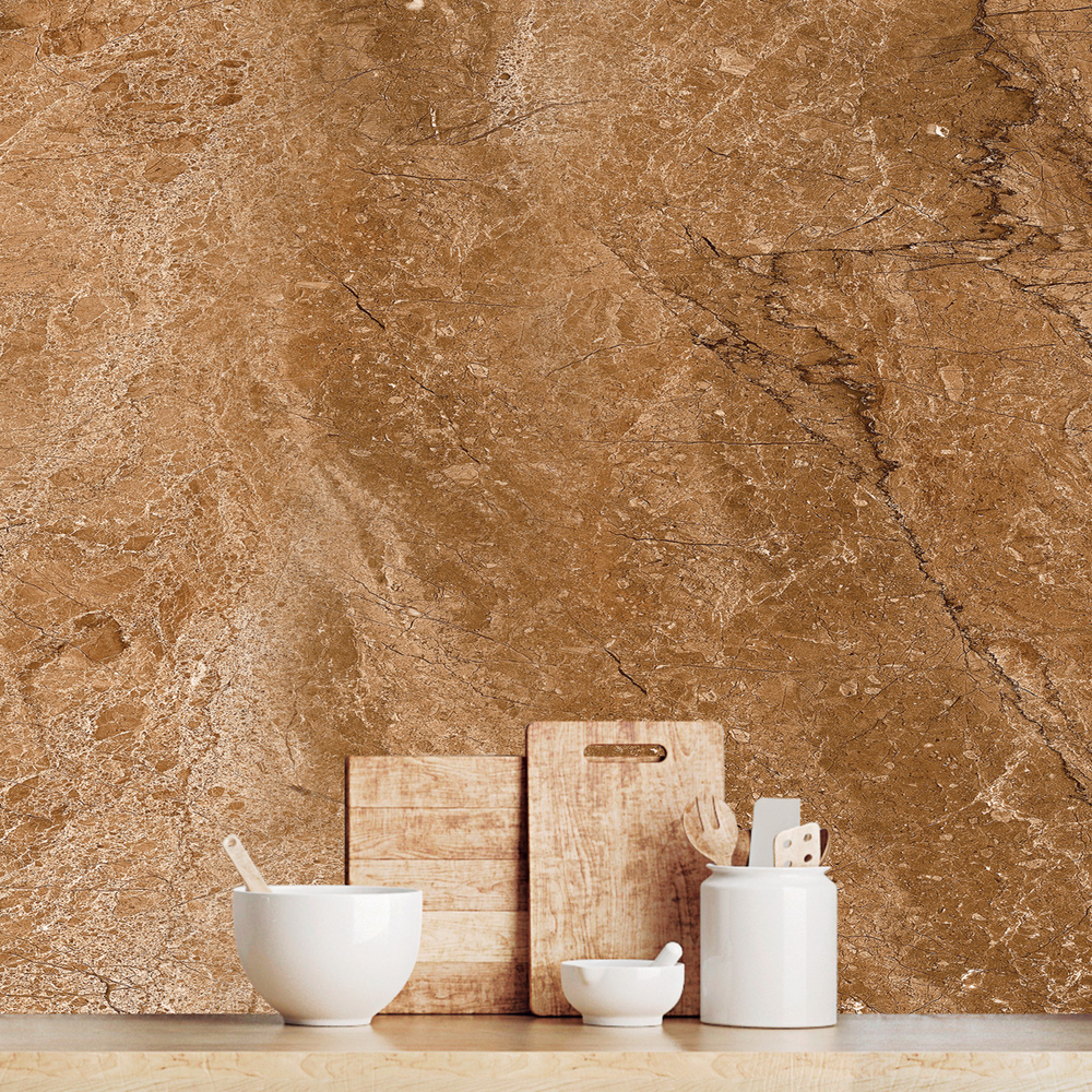 Papel de Parede Adesivo Mármore Marrom Terracota