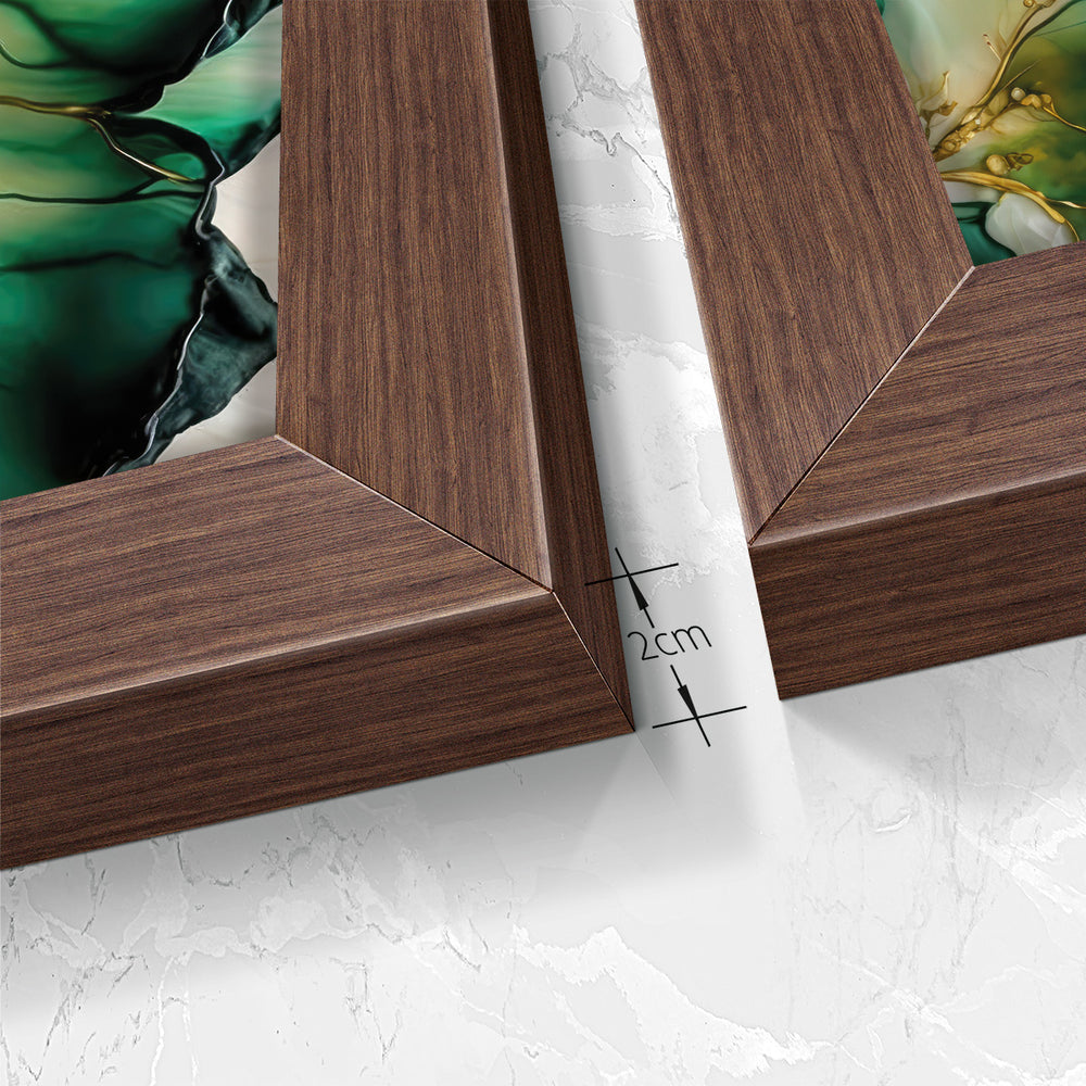 Composição de Quadros Abstrato Mármore Verde Imperial