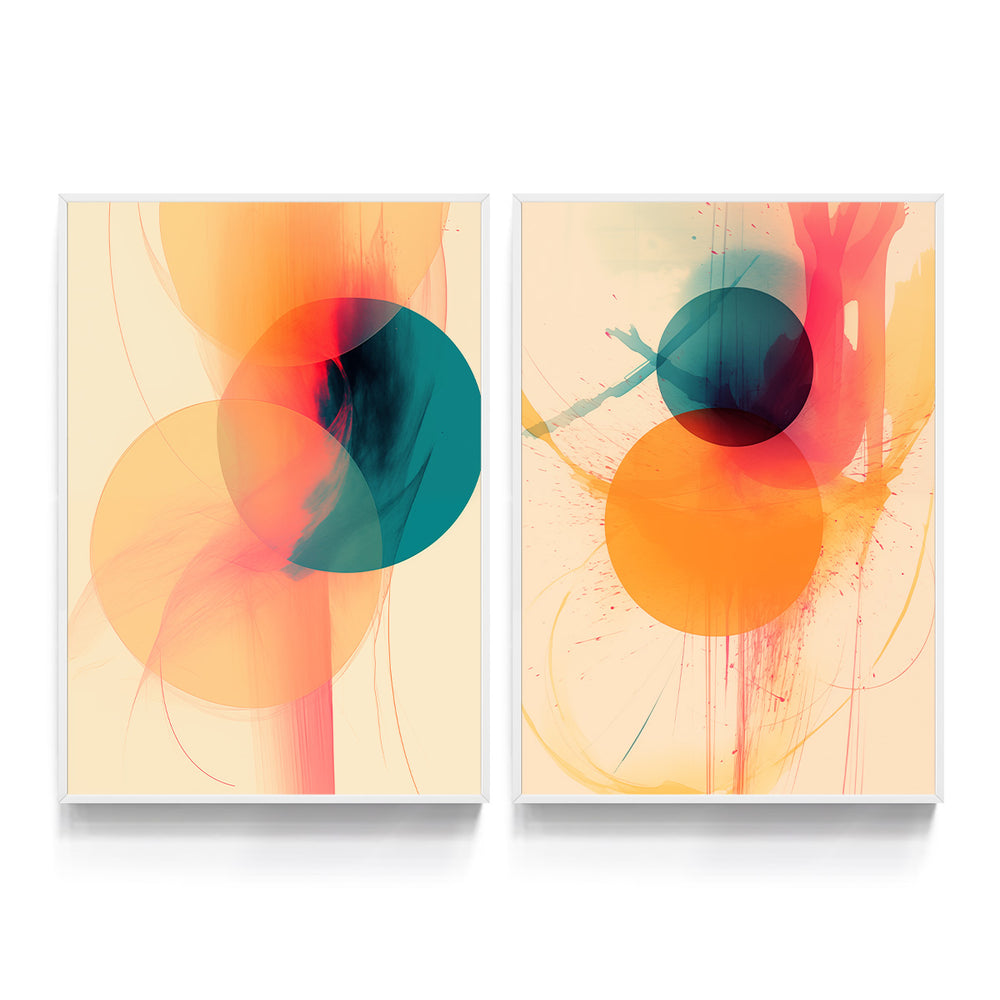 Composição de Quadros Geométricos Abstrato Moderno