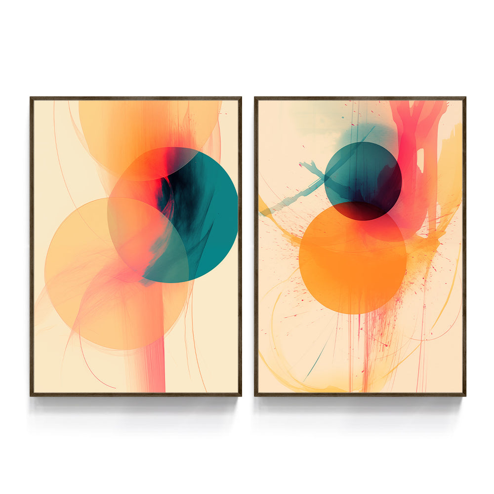 Composição de Quadros Geométricos Abstrato Moderno