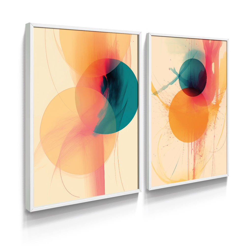 Composição de Quadros Geométricos Abstrato Moderno