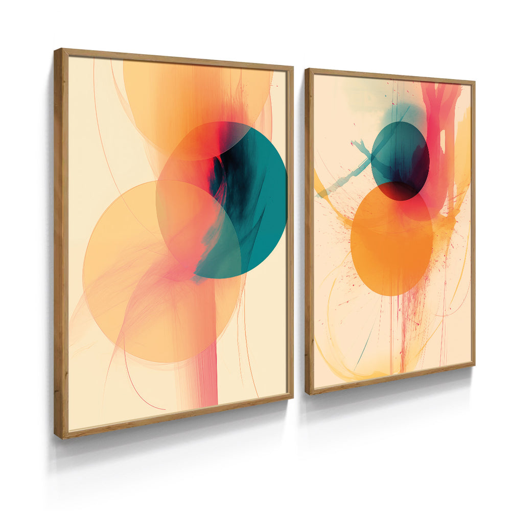 Composição de Quadros Geométricos Abstrato Moderno