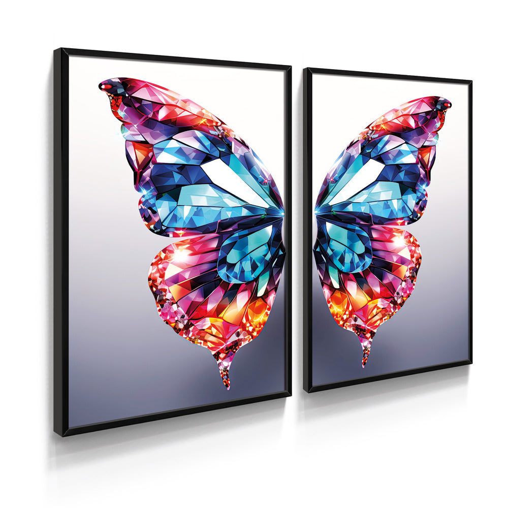 Composição De Quadros Borboleta Cristais Coloridos - 60OFF