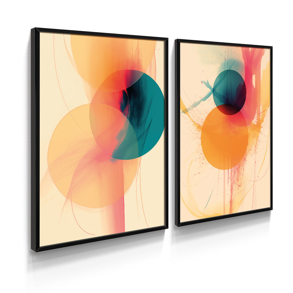 Composição de Quadros Geométricos Abstrato Moderno