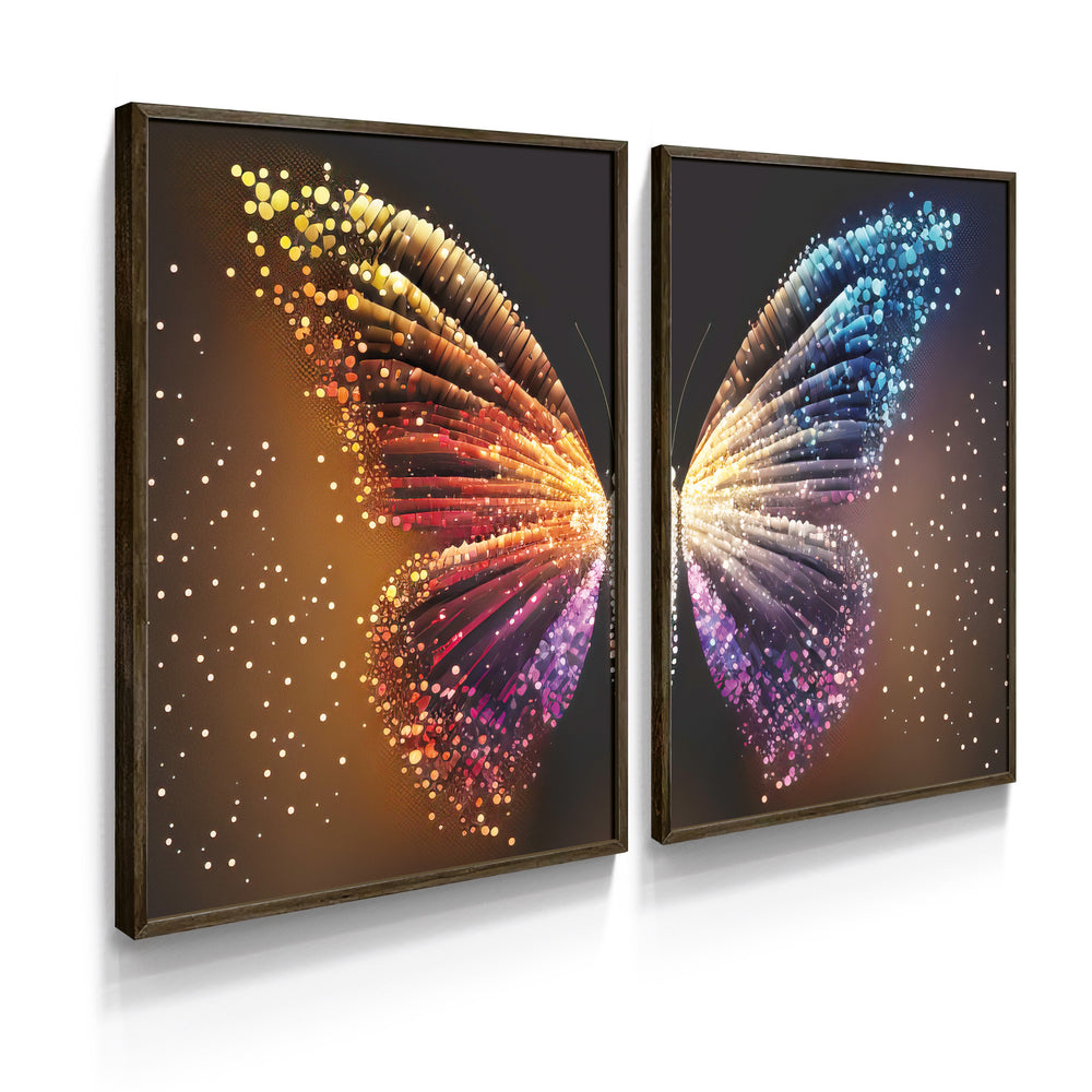 Composição De Quadros Borboleta MultiColor