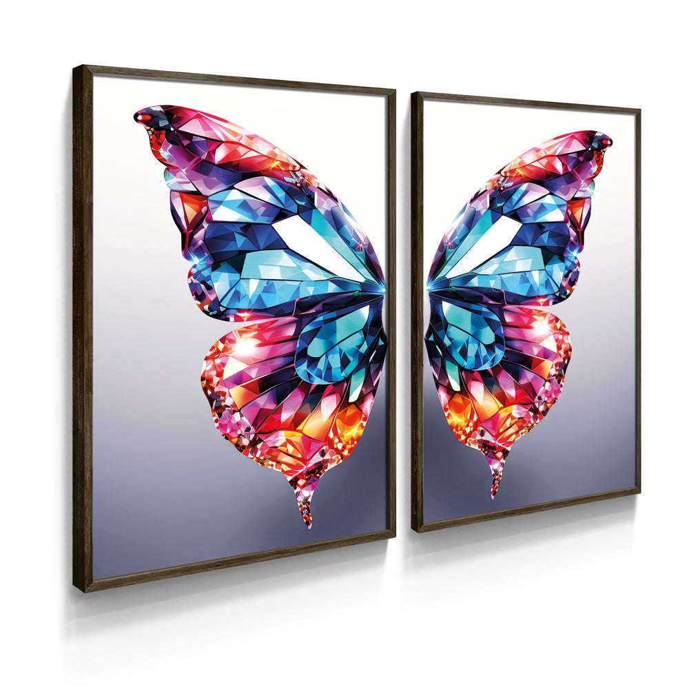 Composição De Quadros Borboleta Cristais Coloridos - 60OFF