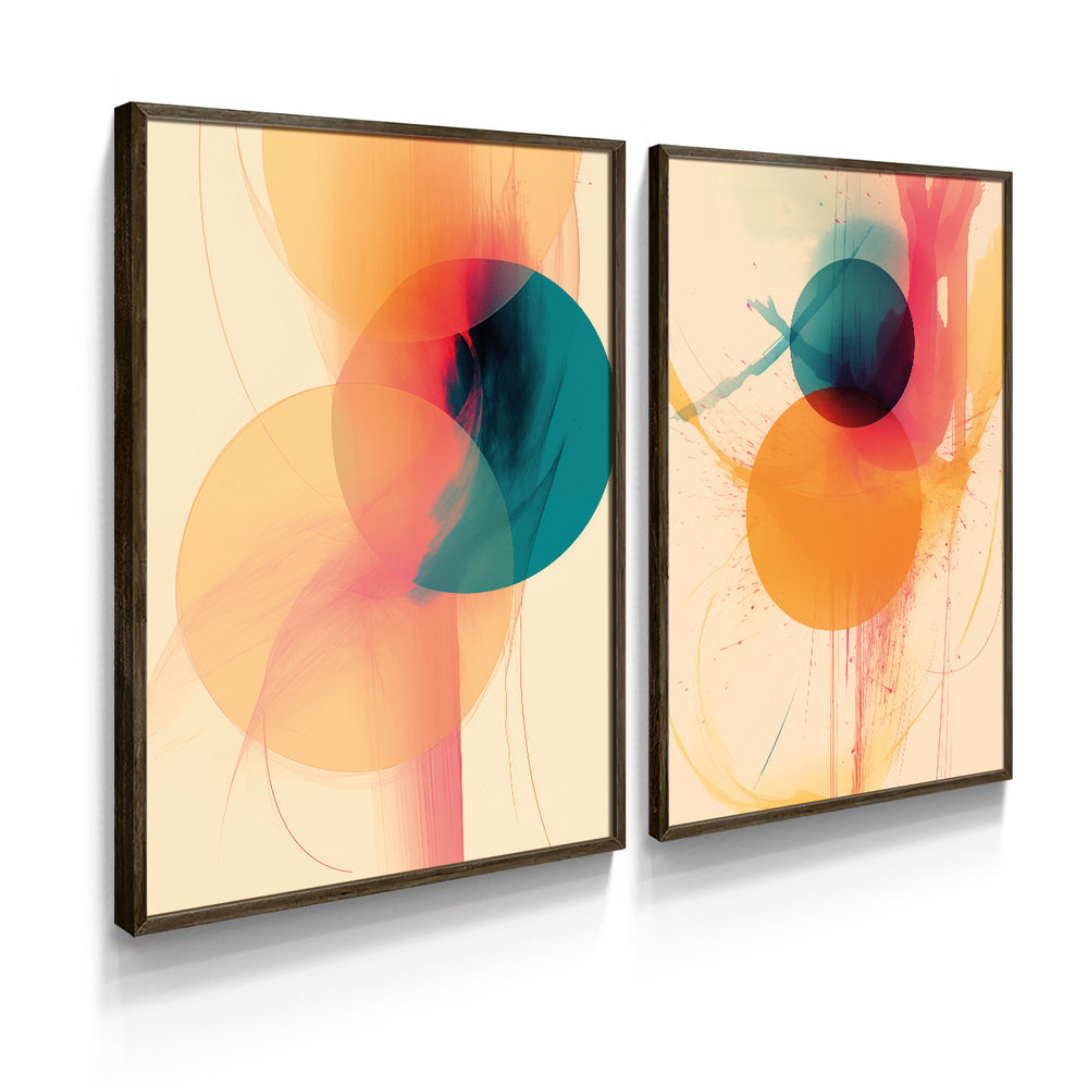 Composição de Quadros Geométricos Abstrato Moderno