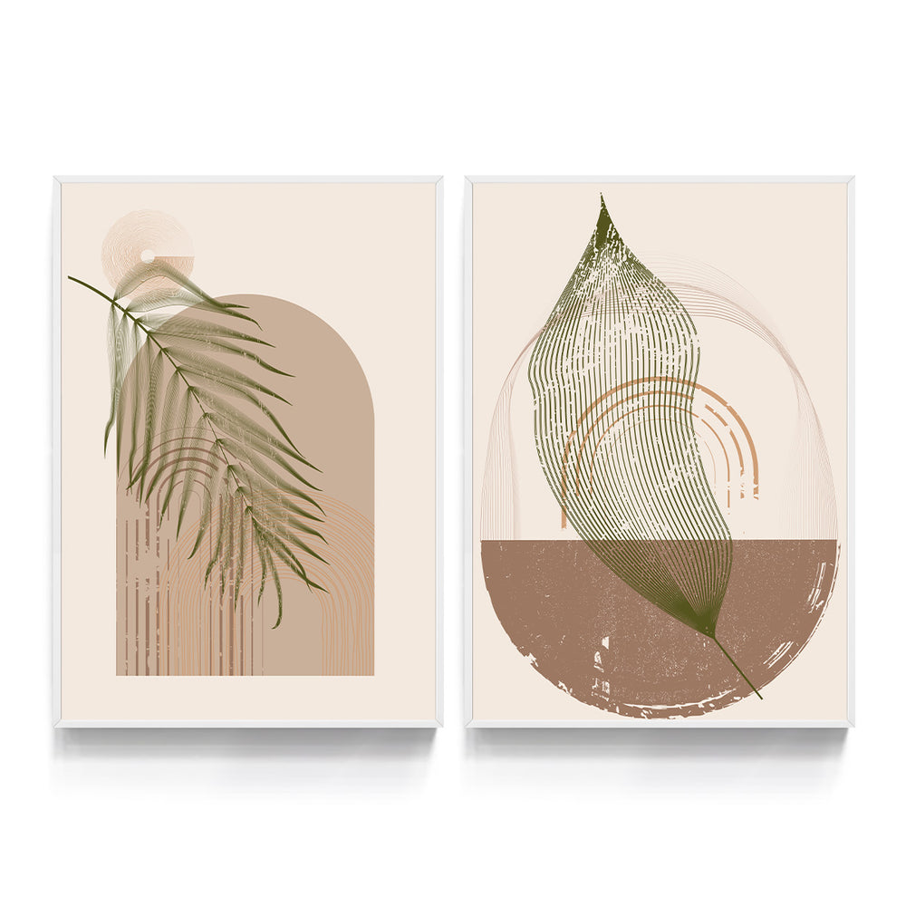 Composição de Quadros Botânico Nude Terroso Boho