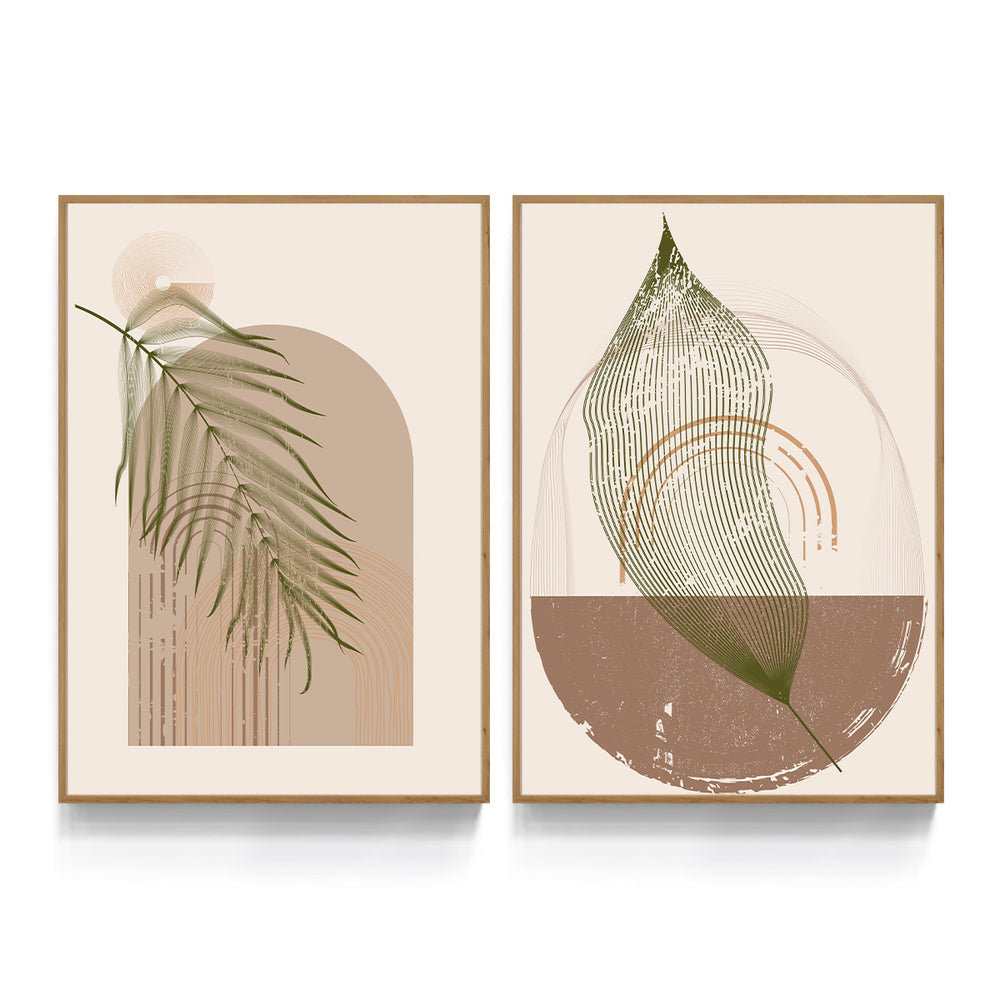 Composição de Quadros Botânico Nude Terroso Boho