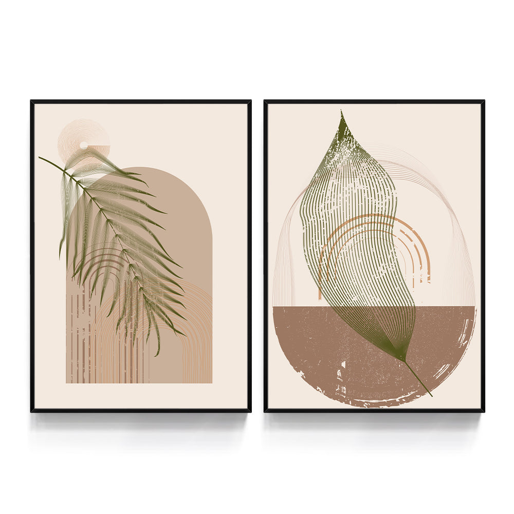Composição de Quadros Botânico Nude Terroso Boho