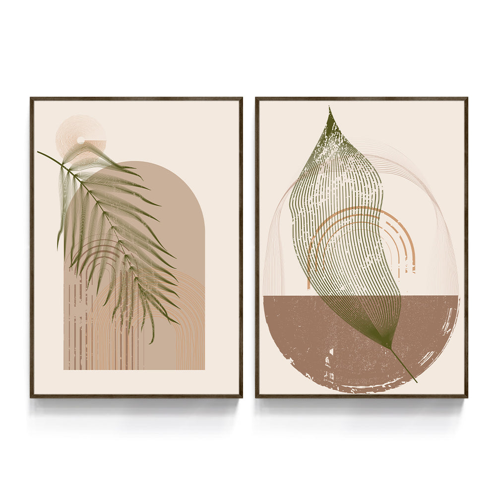 Composição de Quadros Botânico Nude Terroso Boho