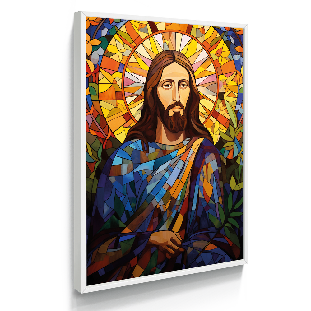 Quadro Individual Religioso Vitral Jesus Cristo
