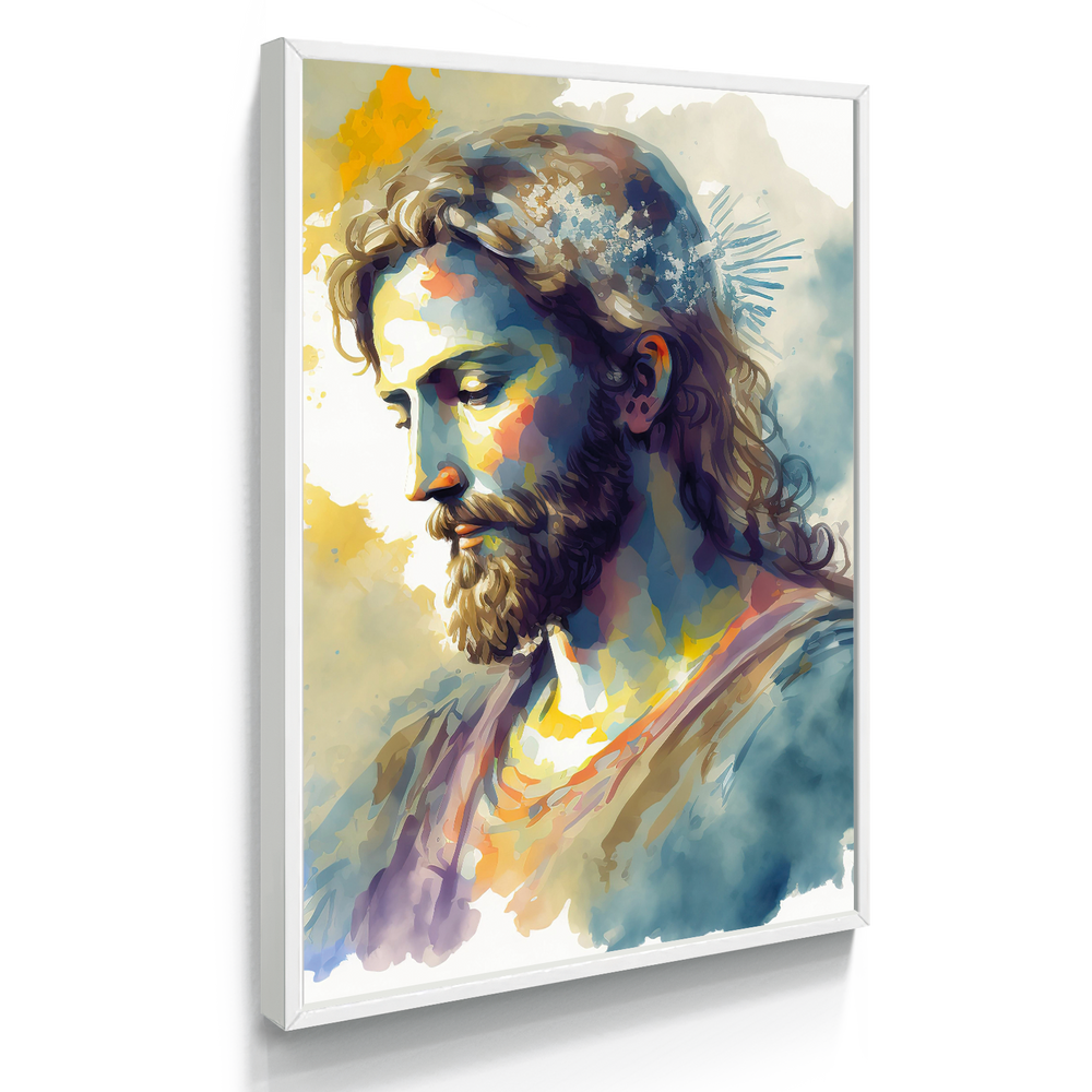 Quadro Individual Relioso Jesus Cristo Aquarela
