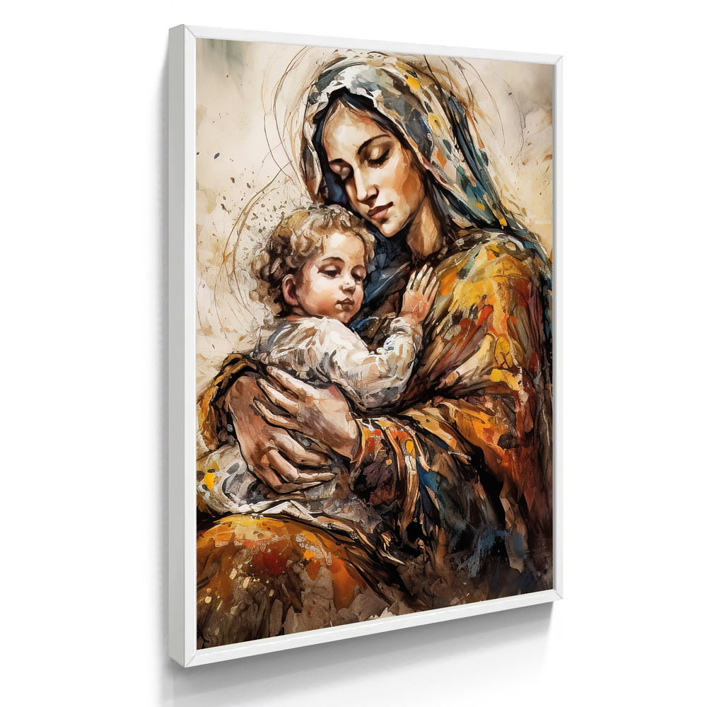 Quadro Individual Religioso Jesus e Virgem Maria