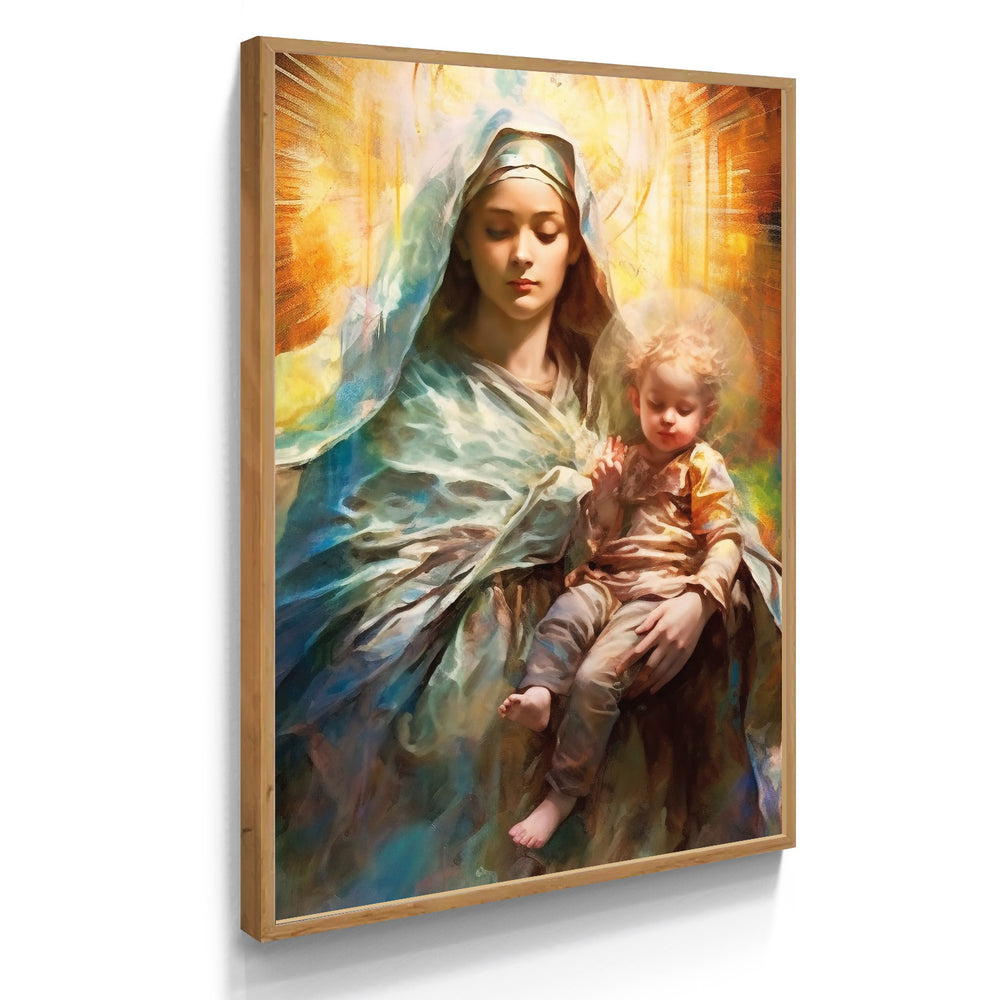 Quadro Religioso Virgem Maria e Jesus