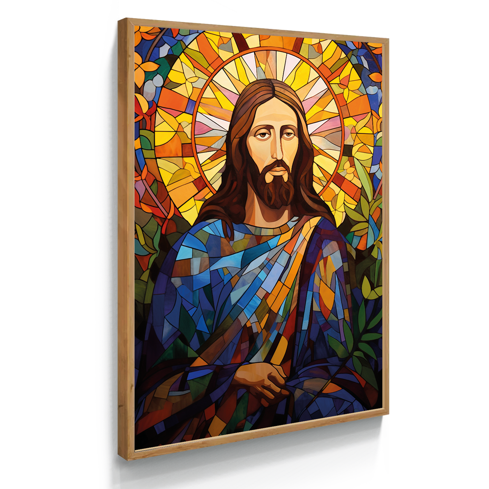 Quadro Individual Religioso Vitral Jesus Cristo
