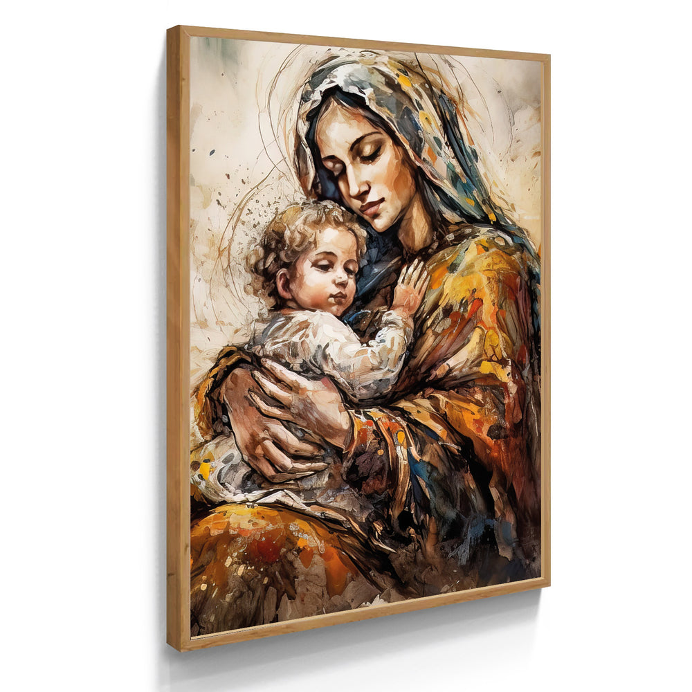 Quadro Individual Religioso Jesus e Virgem Maria