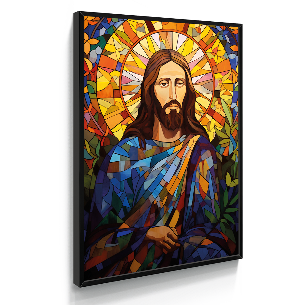 Quadro Individual Religioso Vitral Jesus Cristo