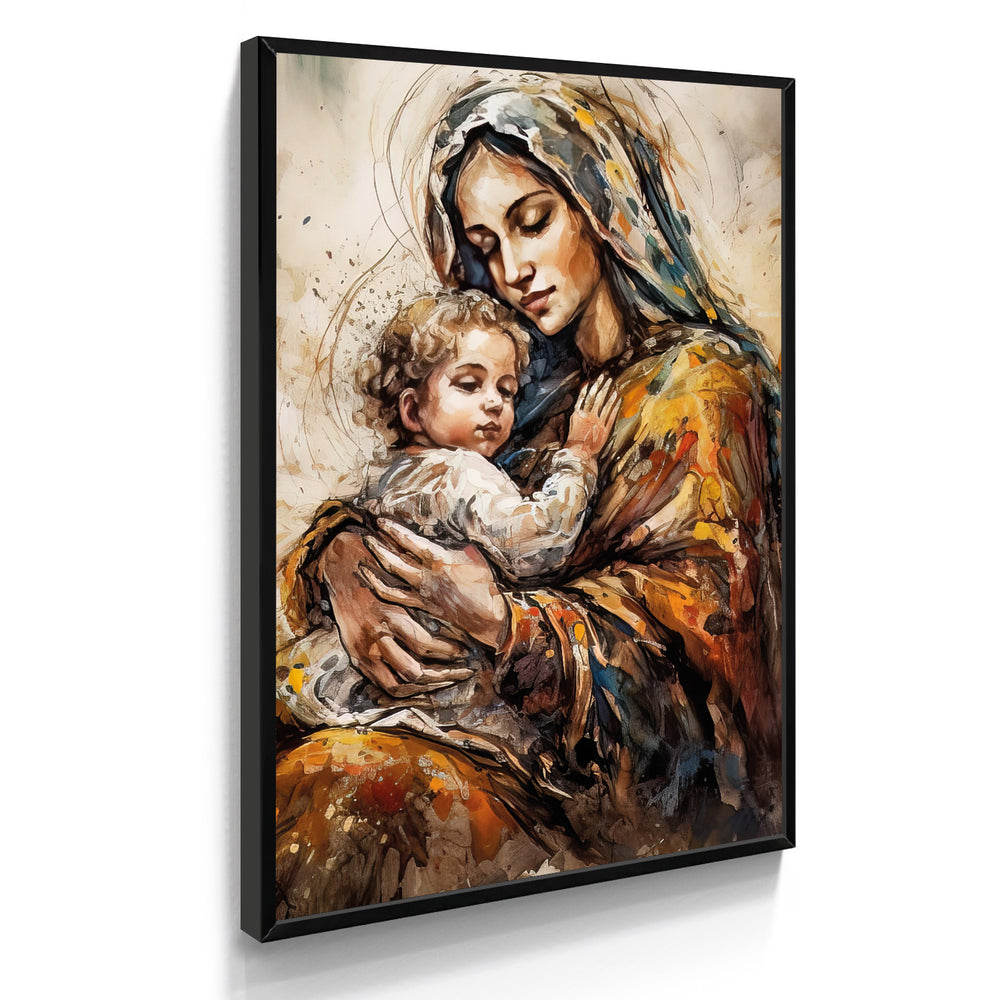 Quadro Individual Religioso Jesus e Virgem Maria