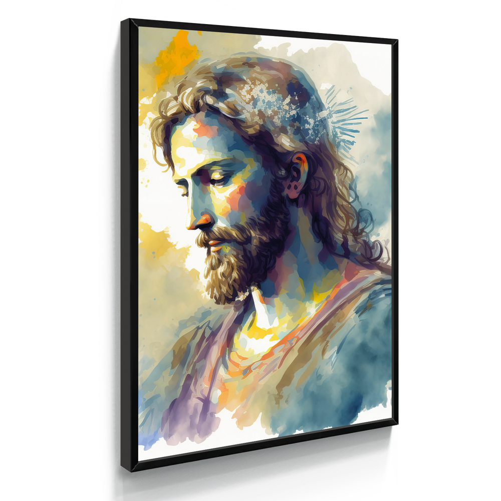 Quadro Individual Relioso Jesus Cristo Aquarela