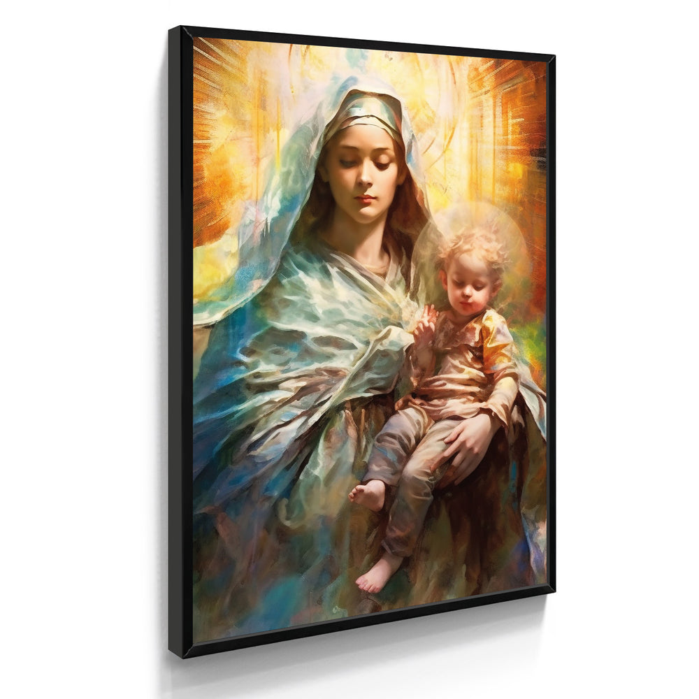Quadro Religioso Virgem Maria e Jesus