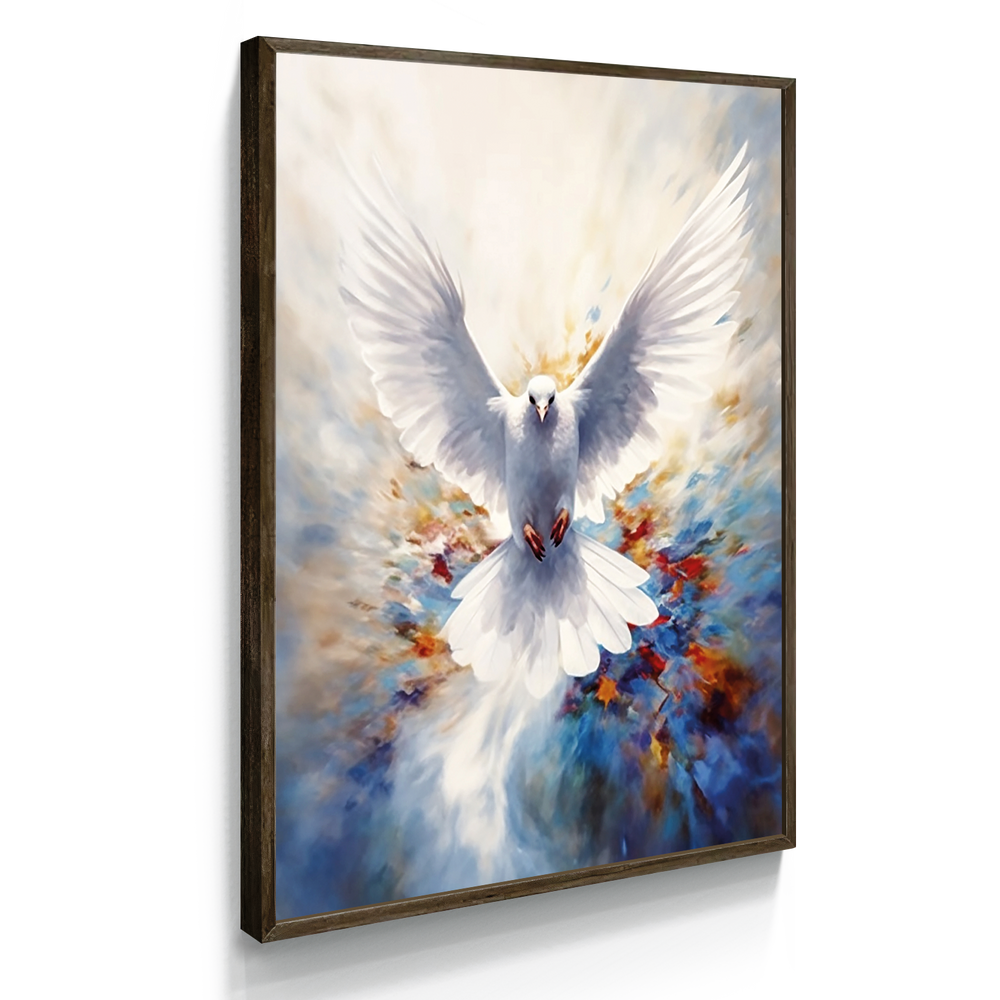 Quadro Individual Religioso Espiríto Santo Aquarela