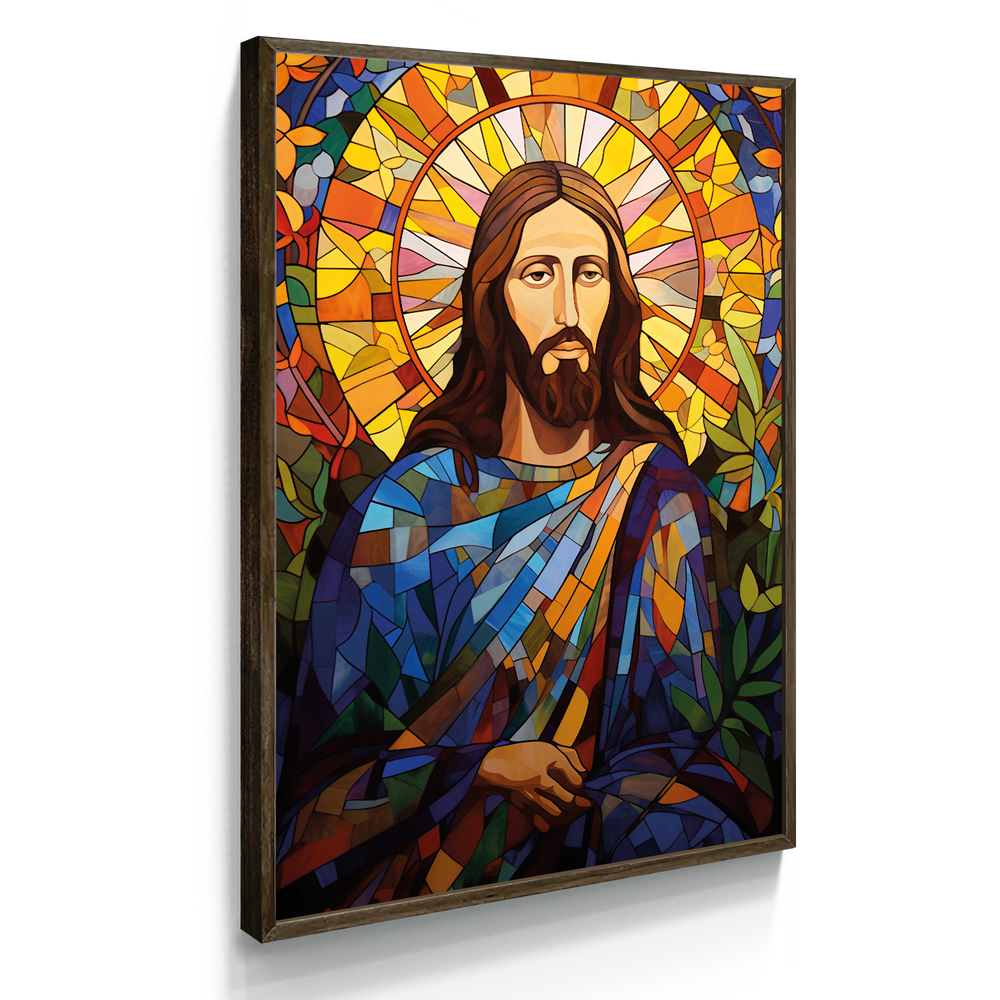 Quadro Individual Religioso Vitral Jesus Cristo