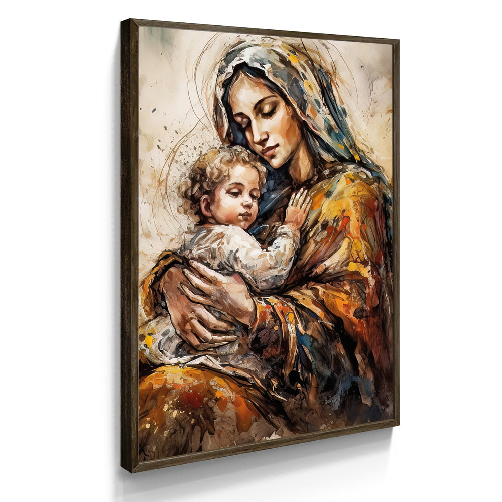 Quadro Individual Religioso Jesus e Virgem Maria