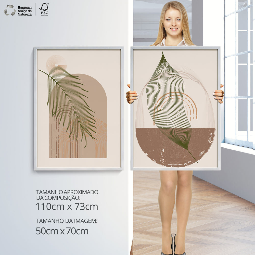 Composição de Quadros Botânico Nude Terroso Boho