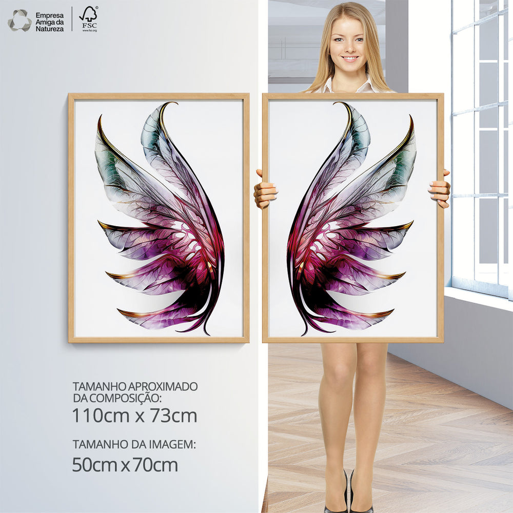Composição De Quadros Borboleta Mordena Asas Roxo - 60OFF