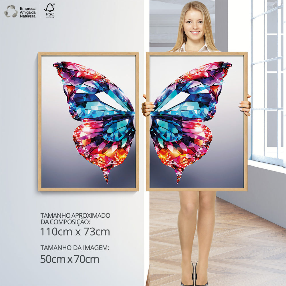Composição De Quadros Borboleta Cristais Coloridos - 60OFF