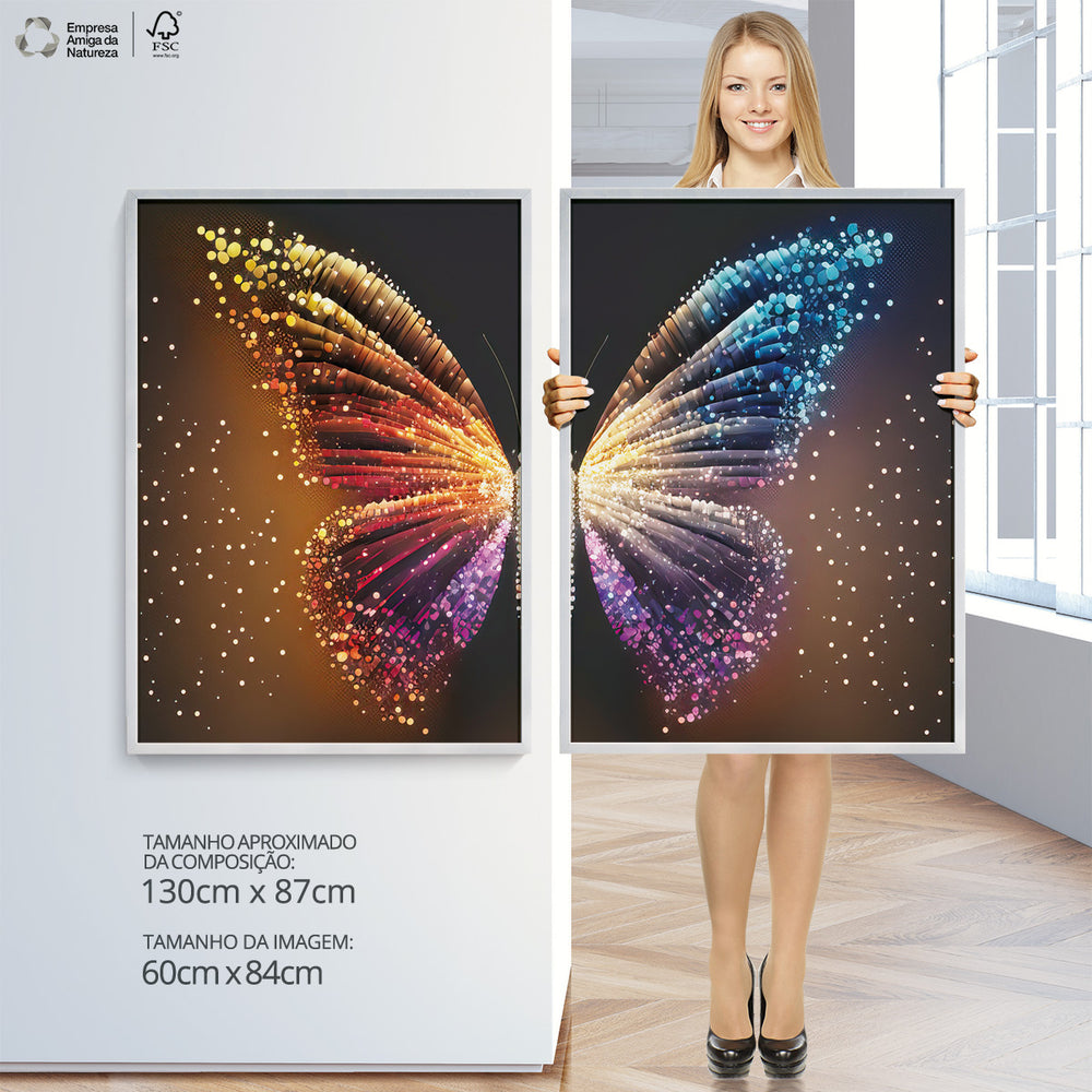 Composição De Quadros Borboleta MultiColor