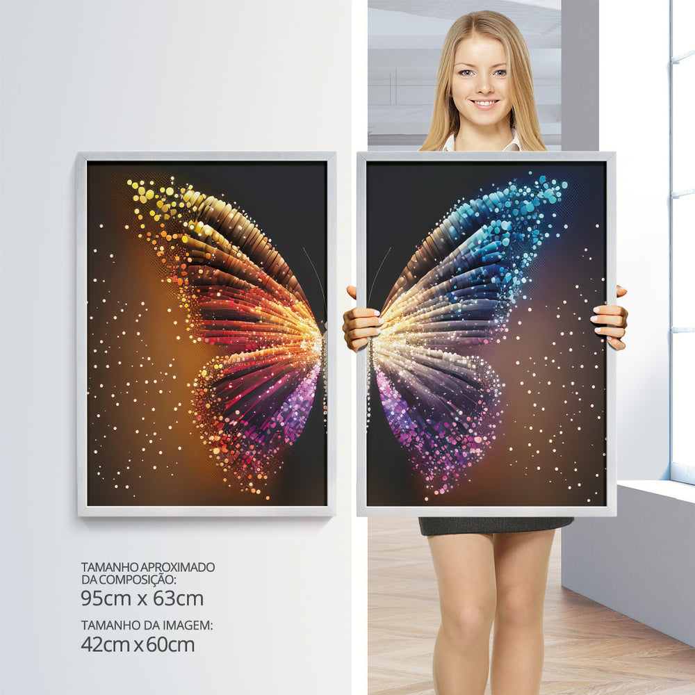 Composição De Quadros Borboleta MultiColor