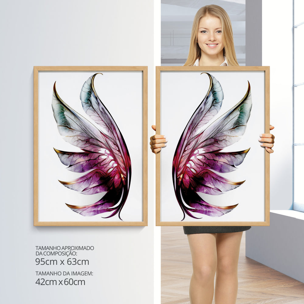Composição De Quadros Borboleta Mordena Asas Roxo - 60OFF