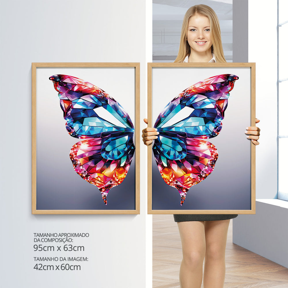 Composição De Quadros Borboleta Cristais Coloridos - 60OFF