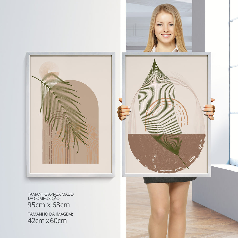 Composição de Quadros Botânico Nude Terroso Boho