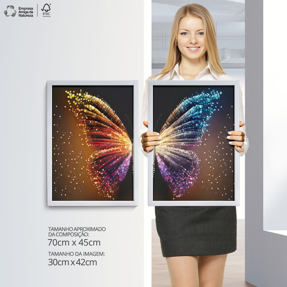 Composição De Quadros Borboleta MultiColor