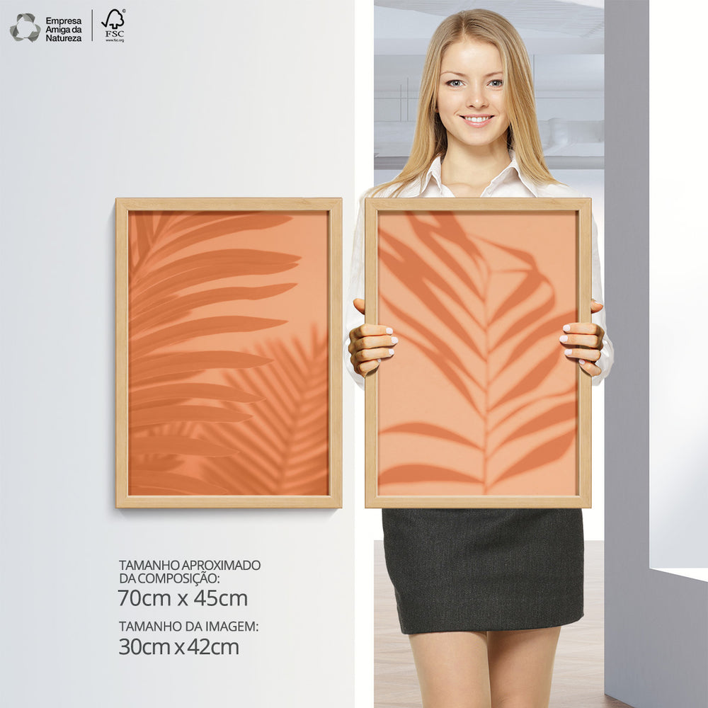 Composição de Quadros Botânico Folhas Pantone Moderno