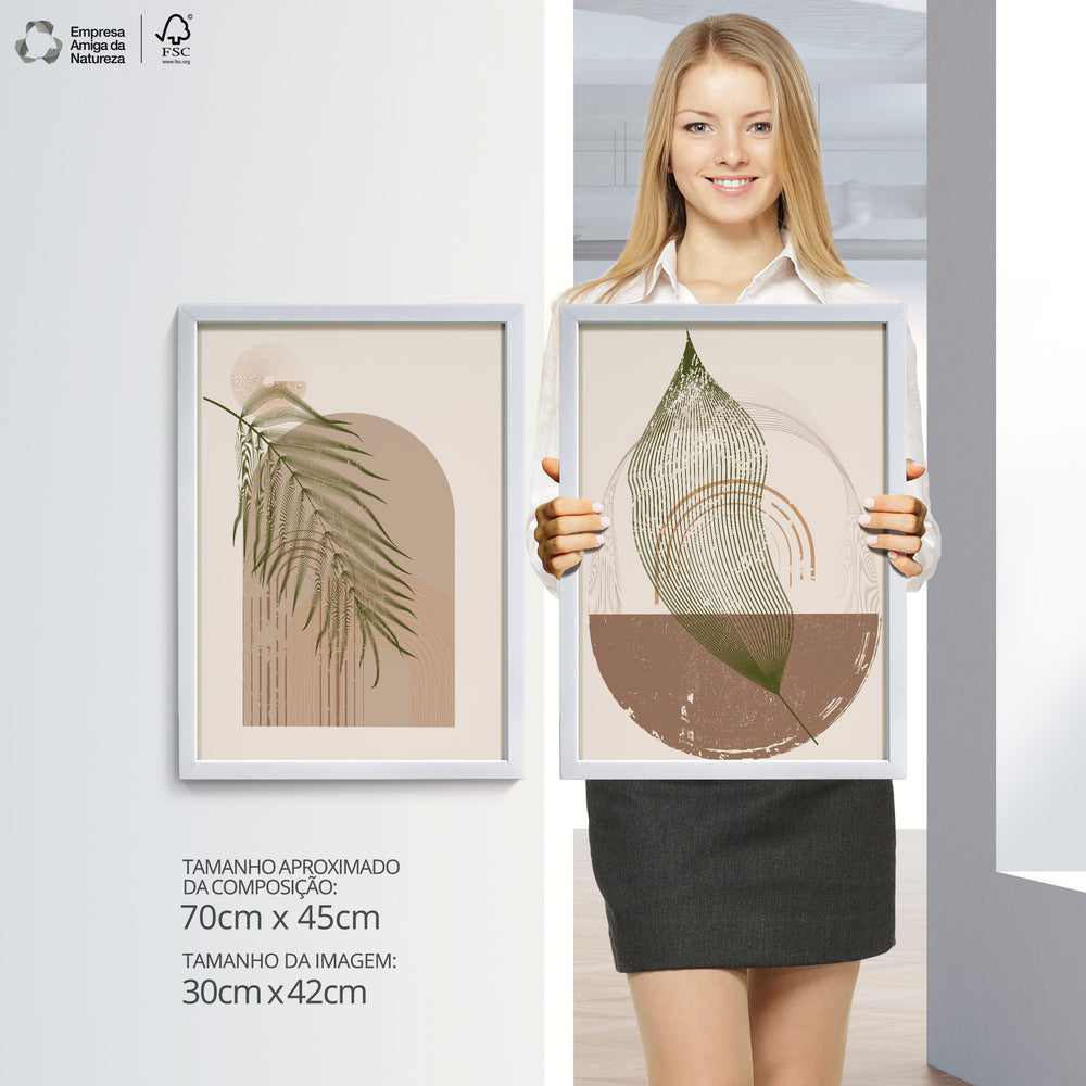 Composição de Quadros Botânico Nude Terroso Boho