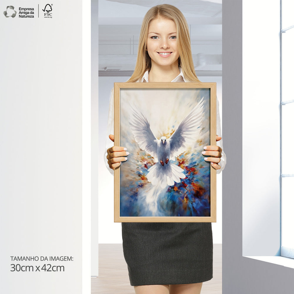 Quadro Individual Religioso Espiríto Santo Aquarela