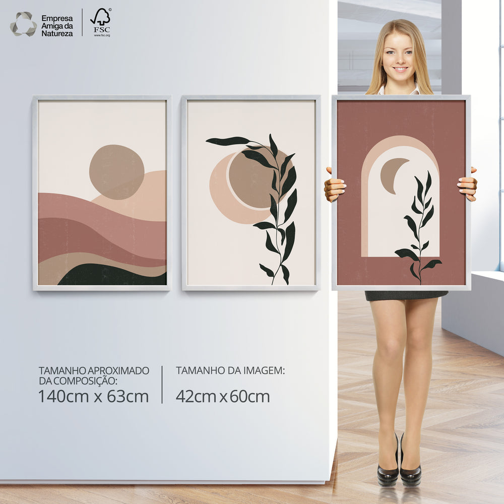 Composição de Quadros Ramos e Dunas Terracota
