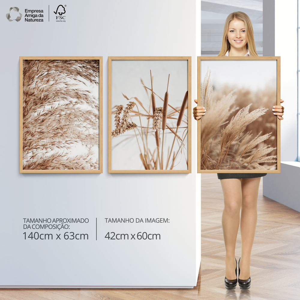 Composição de Quadros Plantação de Trigo - 60OFF