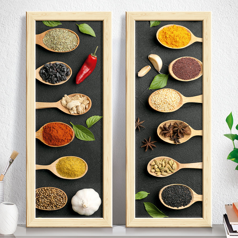 Composição de quadros para cozinha, Temperos Diversos