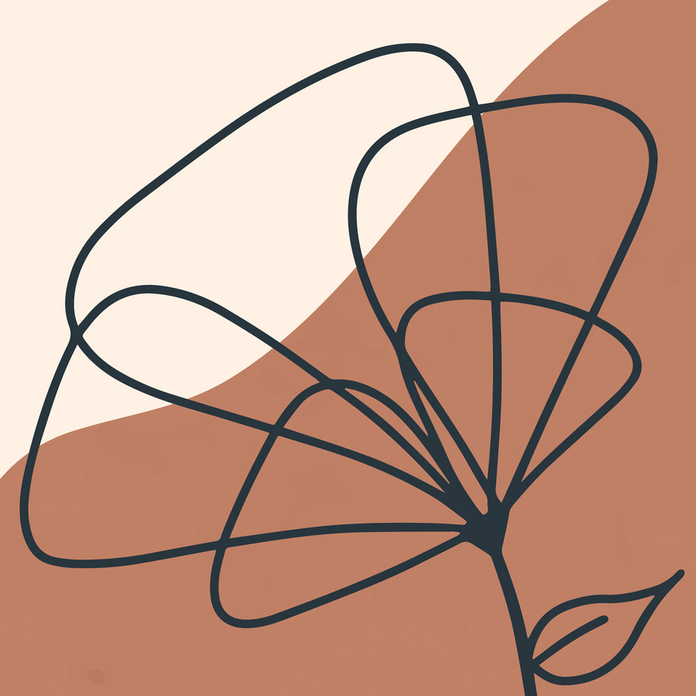 Composição de quadrinhos abstrato  Floral Terracota